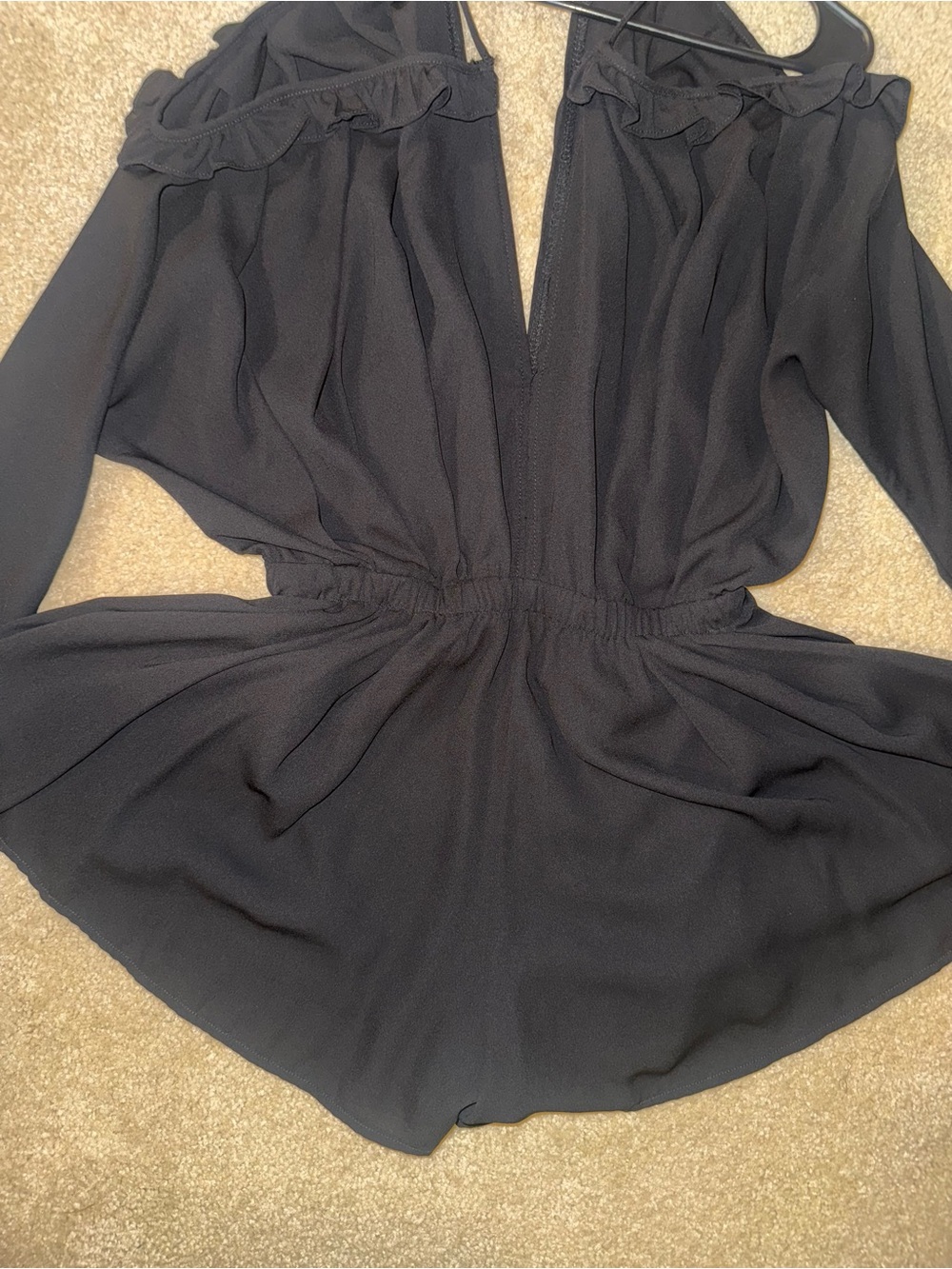 Xenia Boutique Black Cold-Shoulder Romper - Picture 4 of 4